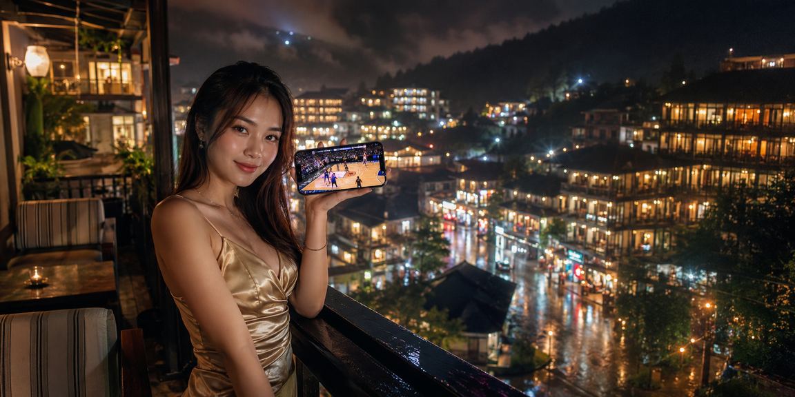 Người dùng Việt Nam xem tỷ lệ kèo bóng rổ trên điện thoại tại Sa Pa